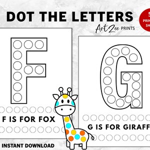 Dot-a-dot Printable, Dot Marker Activity Worksheets, Dab It Preschool ...