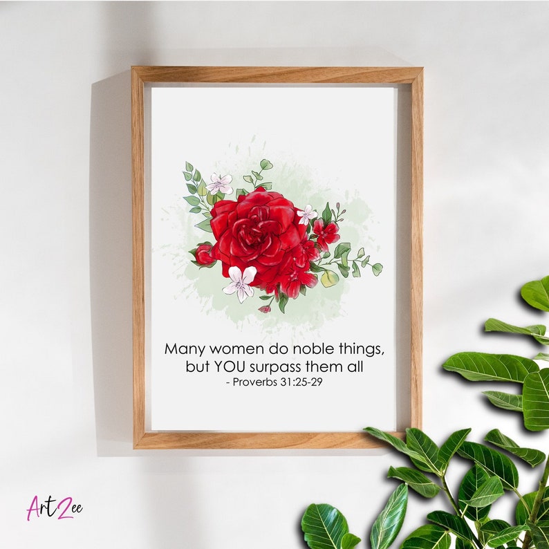 Proverbs 31 Woman Wall Art Print Mom Poster Gift Digital - Etsy