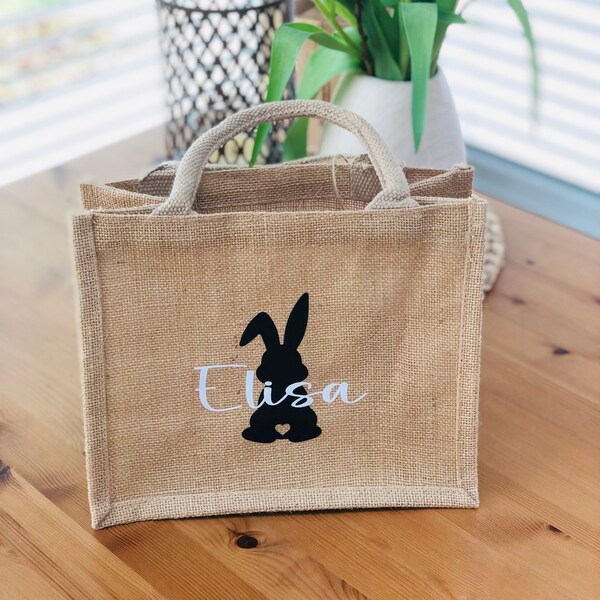 Jutetasche, Ostern, Geschenktasche, Osternest, Ostertasche, personalisiert, Spielzeugtasche, Junge, Mädchen, Osterhase