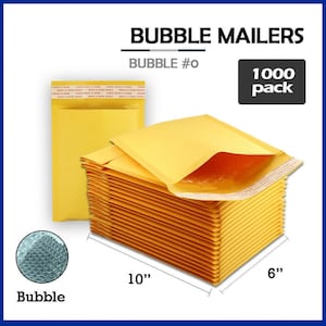 Wholesale 1000 Pc #0 (6&quot;x10&quot;) Self Seal Kraft Bubble Mailers Self Seal Padded Shipping Envelopes Premuim Quality