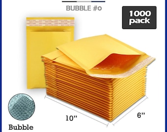 Wholesale 1000 Pc #0 (6"x10") Self Seal Kraft Bubble Mailers Self Seal Padded Shipping Envelopes Premuim Quality