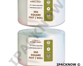 IPACKNOW 24" x 700 Square Feet Small Bubble Cushioning Wrap Bundle 700 SQFT 12" Perforated ECO