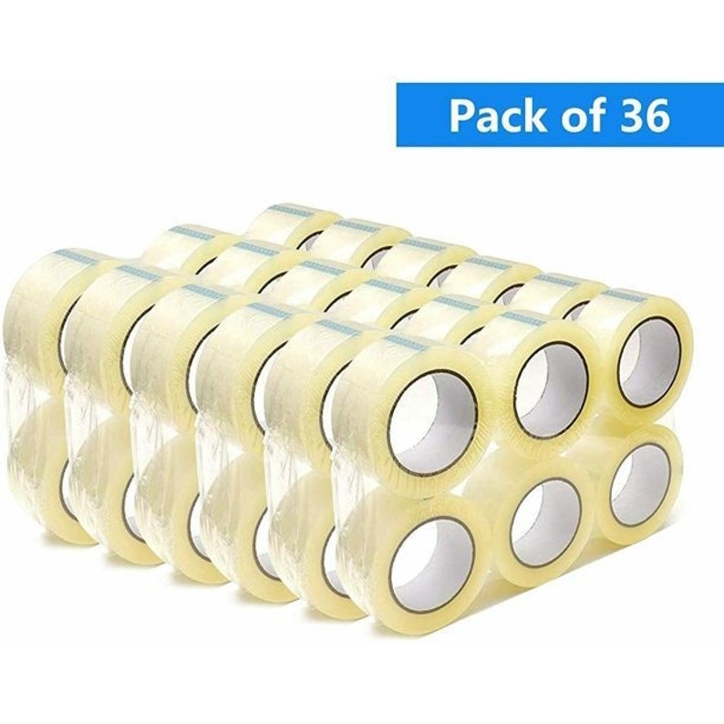 HD Clear Packaging Tape 36 ROLLS 2x110 Yards 1.8 Mil Heavy Duty tape Office Industrial Moving Sealing Shipping Adhesive image 1