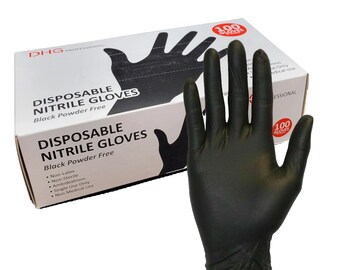 thumbnail image 2 of PARAMOUNT 1000 Pcs Black Latex Tattoo Gloves – Powder Free, 5 Mil, Medium Size – Made In Malaysia – Exp 2027 2 of 6