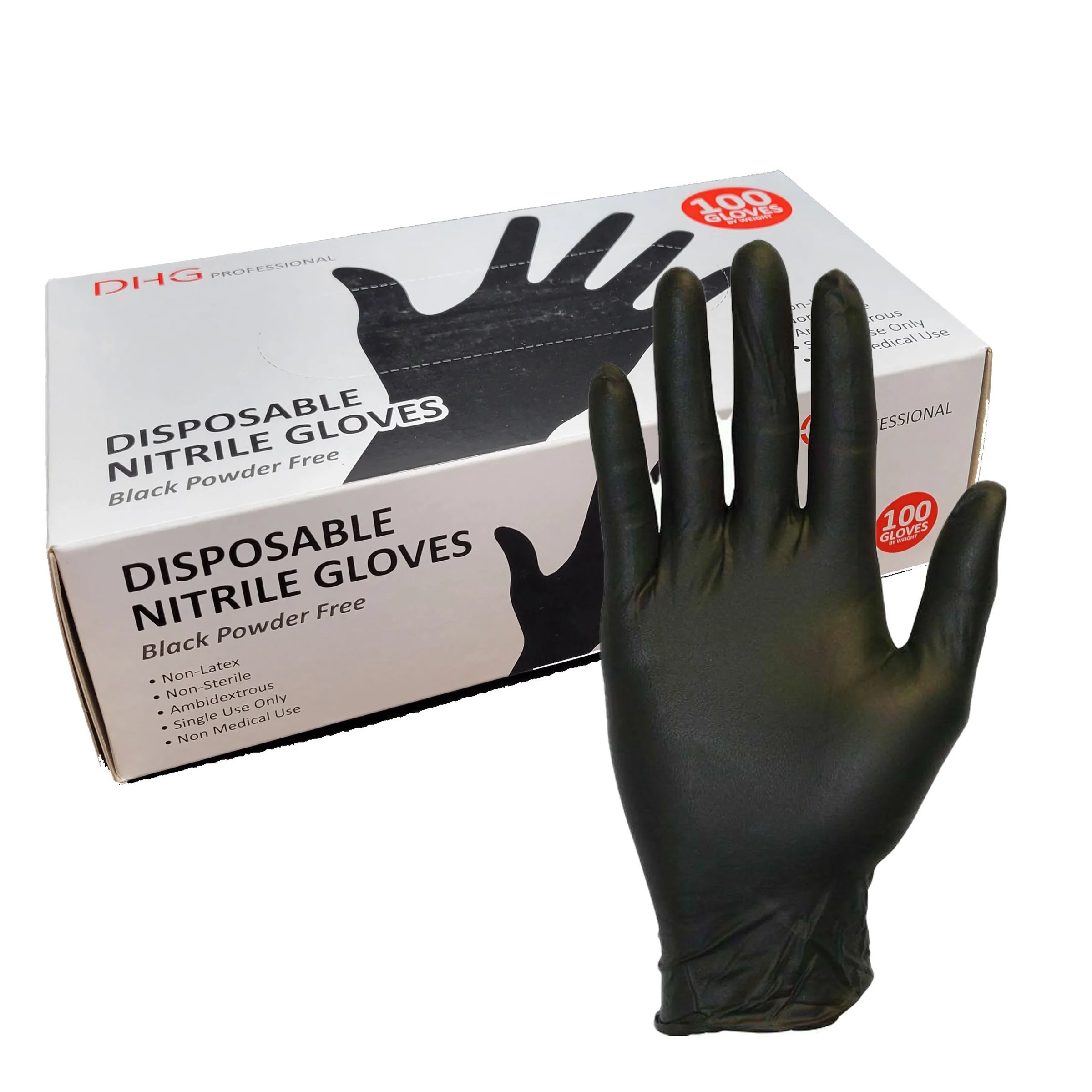 Uline Secure Grip™ Nitrile Gloves - Powder-Free, Black, Large