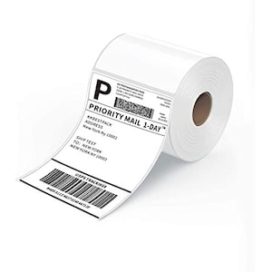 Thermal Shipping Label 4&quot;x6&quot; 1&quot;Core, White, with Perforation, 250pcs/roll
