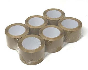Brown/Tint Packaging Tape 6 ROLLS 3"x110 Yards 2Mil Heavy Duty tape Office Industrial Moving Sealing Shipping Adhesive