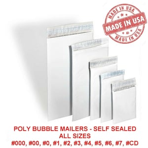 Any Size Wholesale Poly Bubble Mailers Shipping Mailing Padded Bags Envelopes #000 - #7