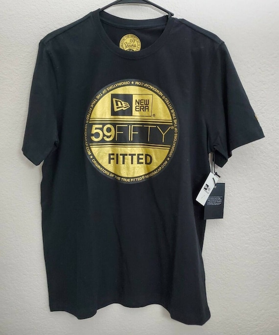 New Era 59fifty at 59 Years T-shirt Size Mens M Medium Gold 