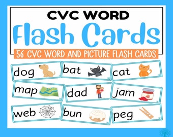 CVC Wort- und Bild-Lernkarten