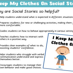 I Keep My Clothes on Social Story - Etsy