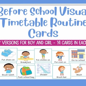 Morning Home Routine Visual Timetable Cards