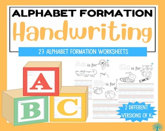 Alphabet Formation Handwriting Sheets