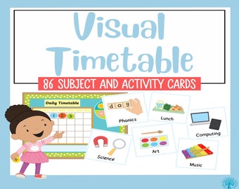 Classroom Visual Timetable: 86 Subject & Activity Cards