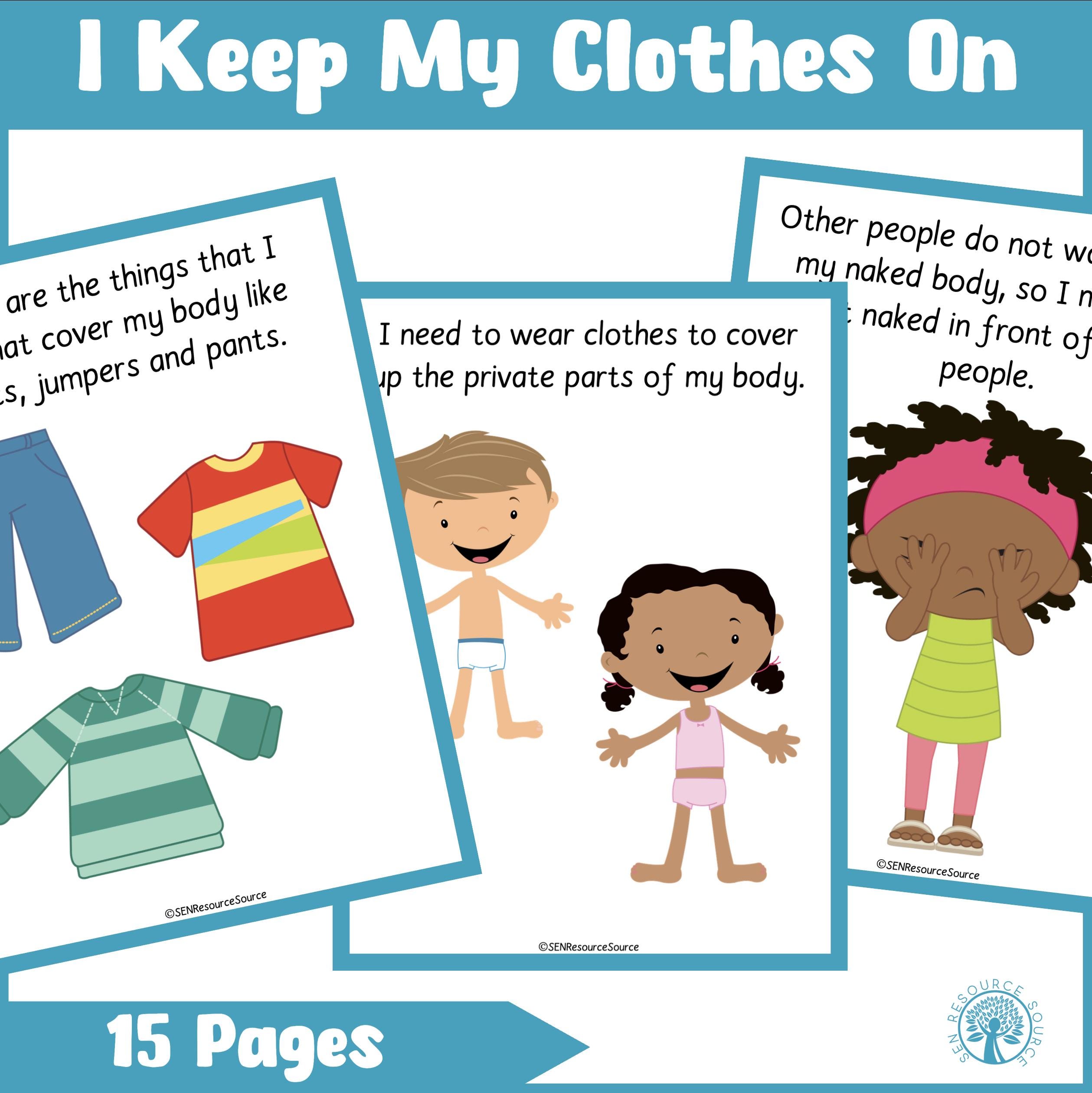 I Keep My Clothes on Social Story - Etsy