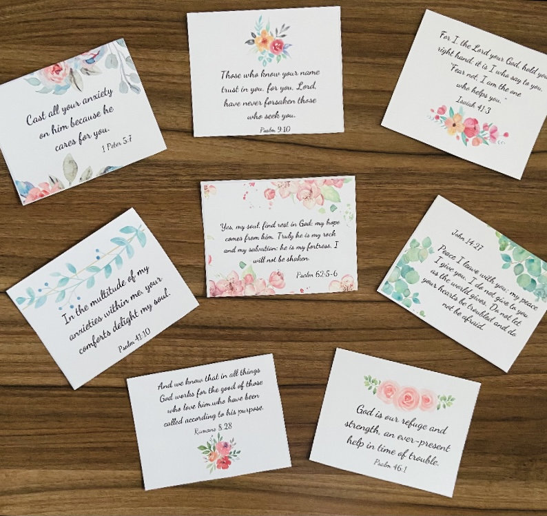 8 Scripture Cards for Difficult Times | Bible Verse Cards for Women ...