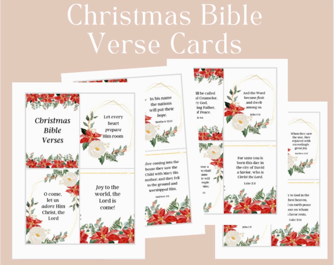 Christmas Bible Verse Cards Christmas Lyrics Christmas Scripture Cards