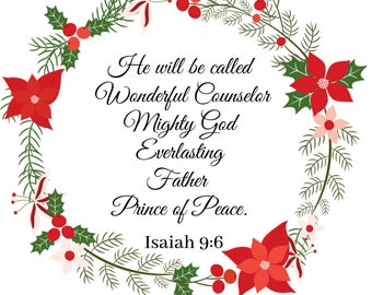 Christmas Bible Verse | Christmas Scripture Printable | Christmas Wall Art | Holiday Bible Verse | Christmas Scripture Wall Art