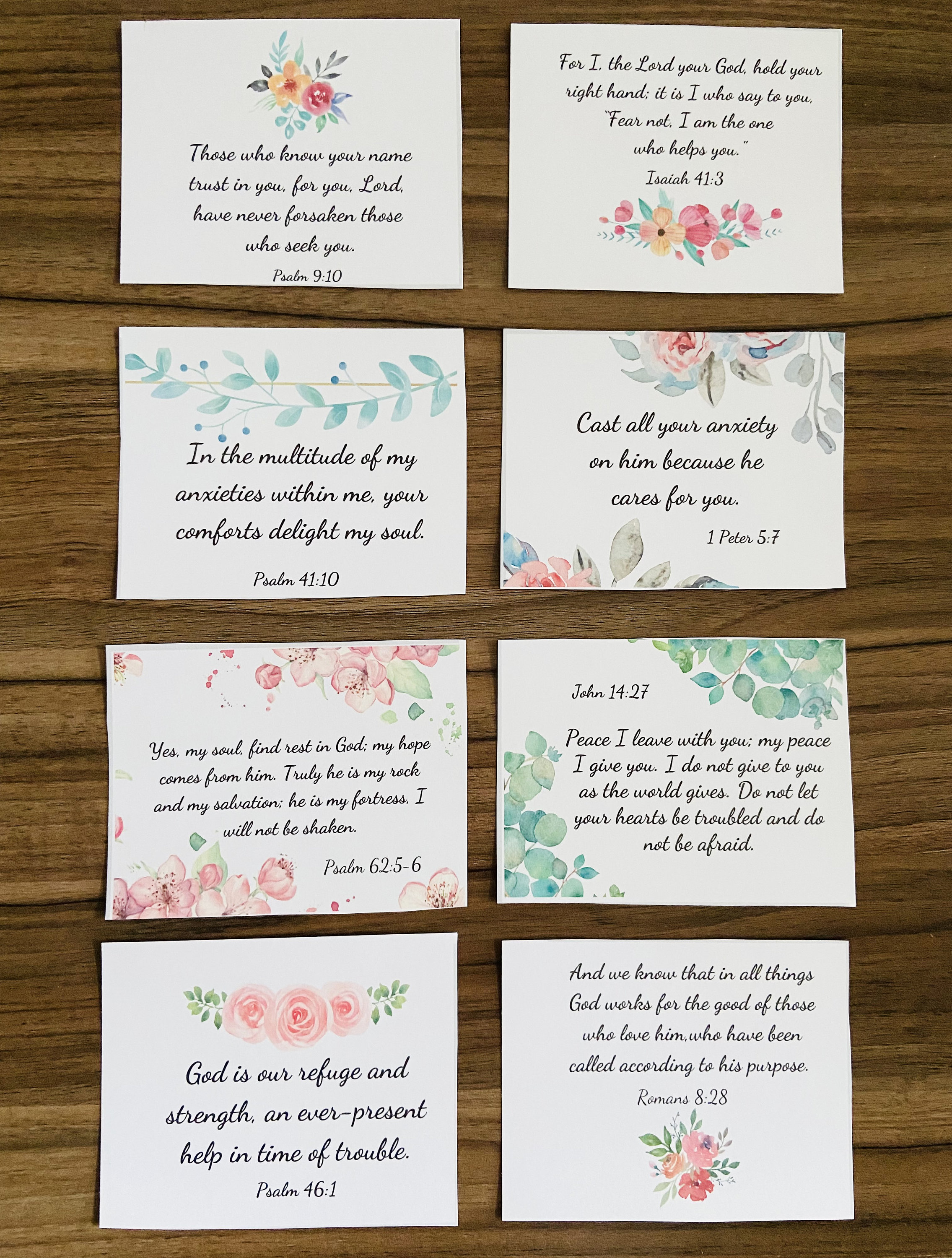 8 Scripture Cards for Difficult Times | Bible Verse Cards for Women ...