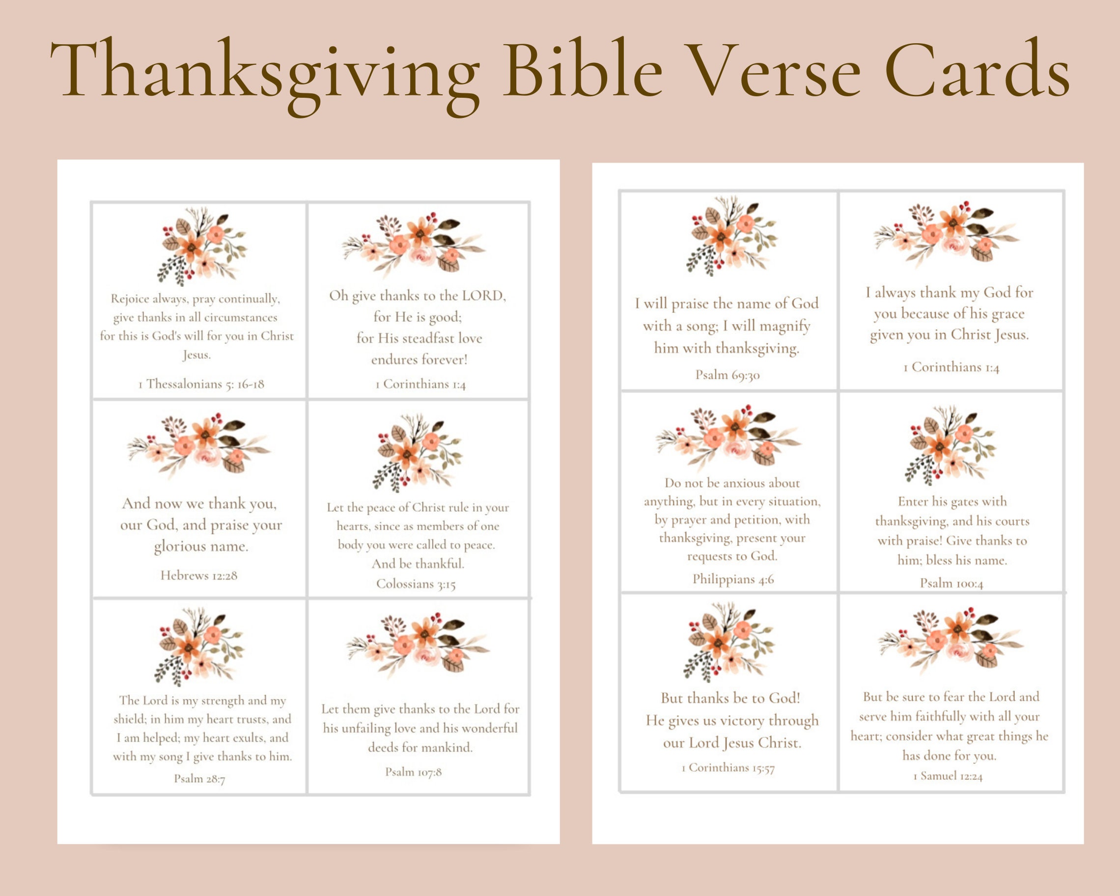 12 thanksgiving scripture cards | digital download | thankful
