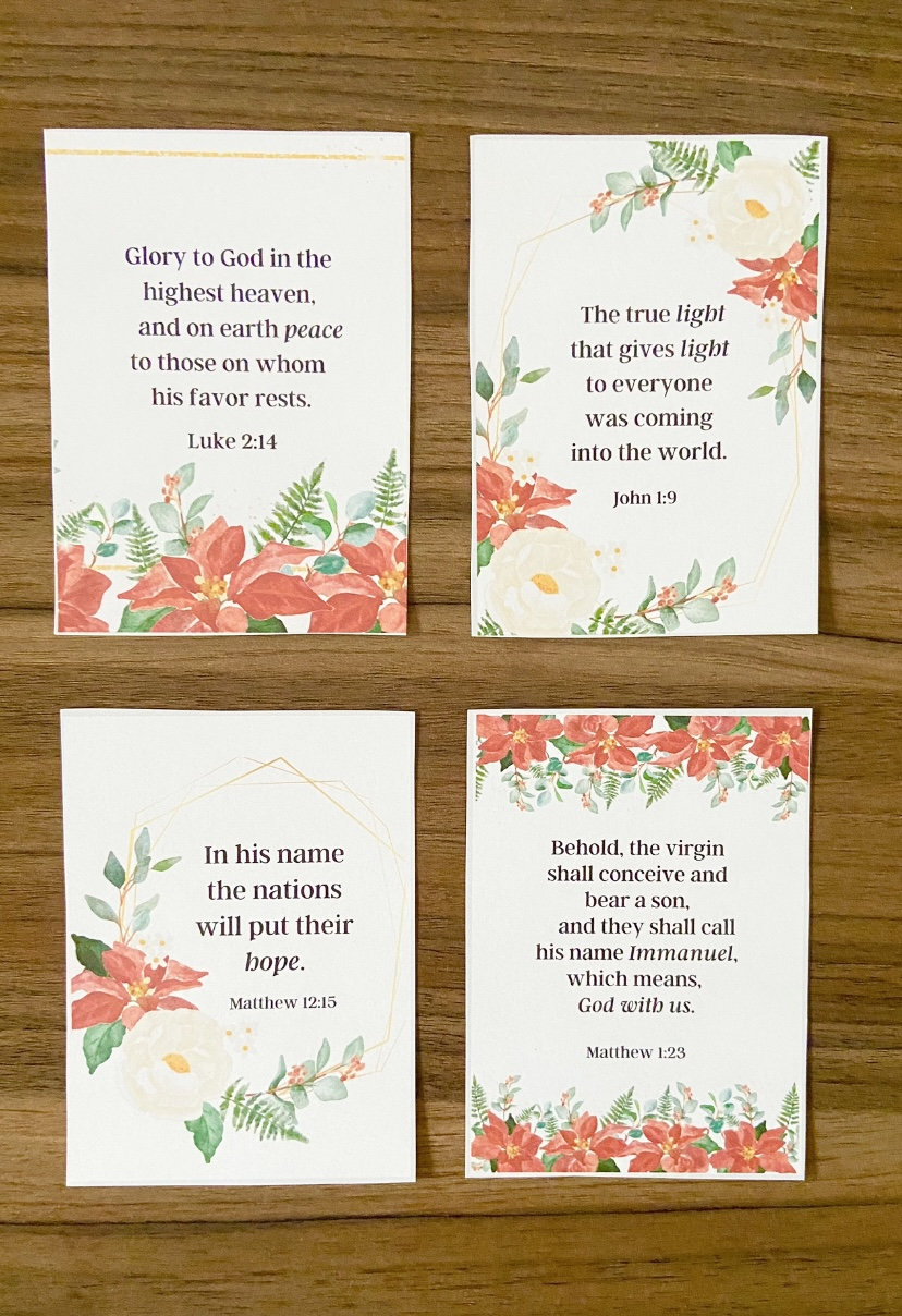 Christmas Bible Verse Cards Christmas Lyrics Christmas Scripture Cards
