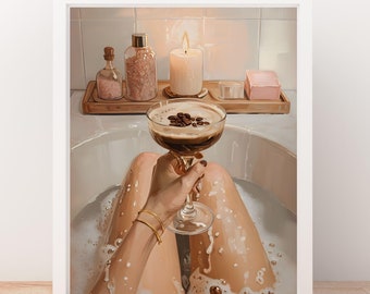 Self Care Bathroom Wall Art Print Espresso Martini Print On Your Own Unique Wall Art Printable Poster for Bath Digital Print Home Decor Dorm
