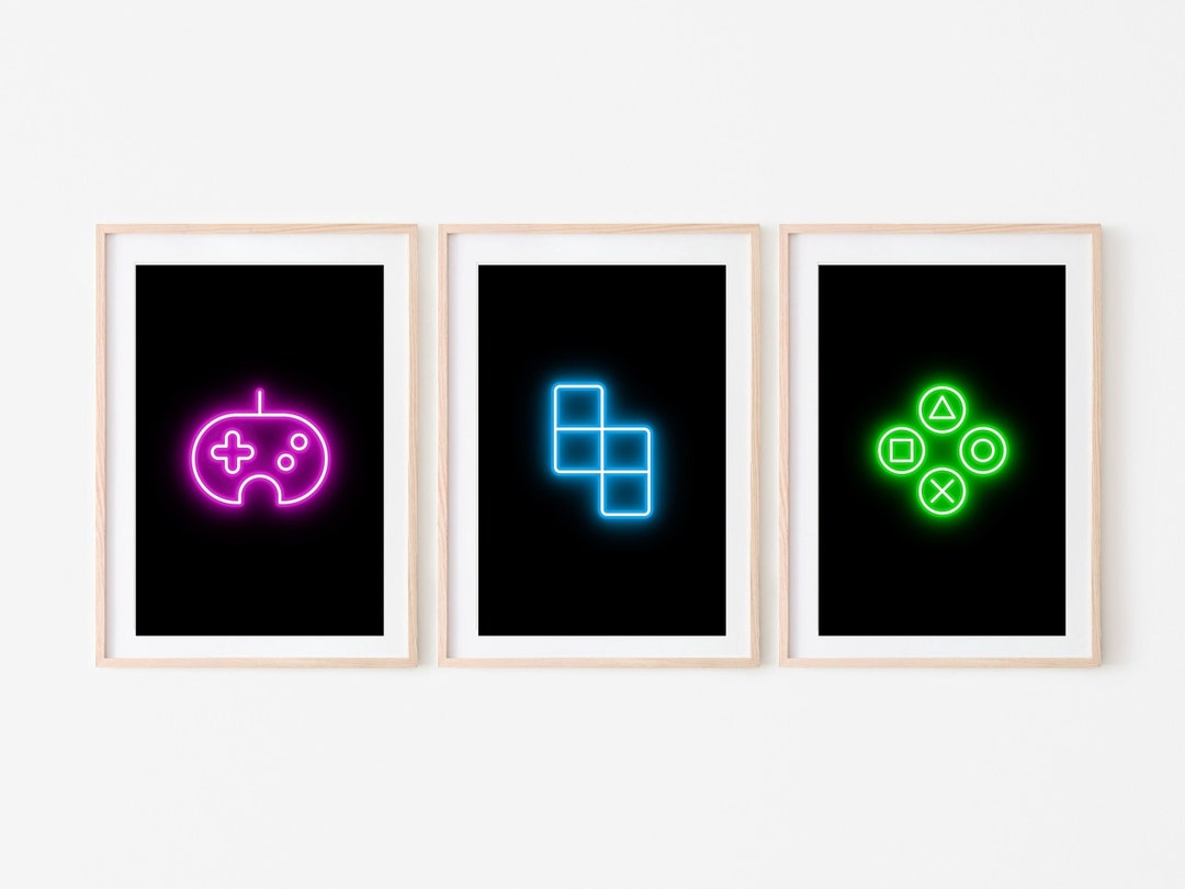 Gamer Art Prints, 90s Throwback Prints, Neon Gamer Art, Retro Gamer