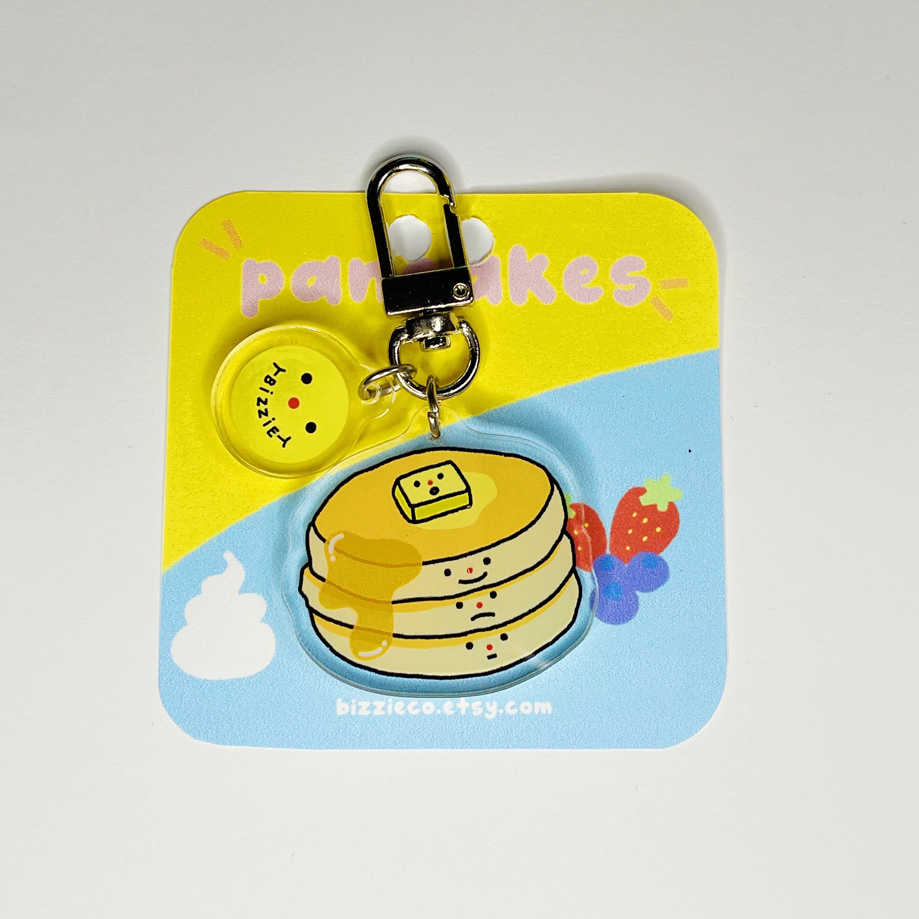Pancakes Cute Kawaii Acrylic Keychain Etsy