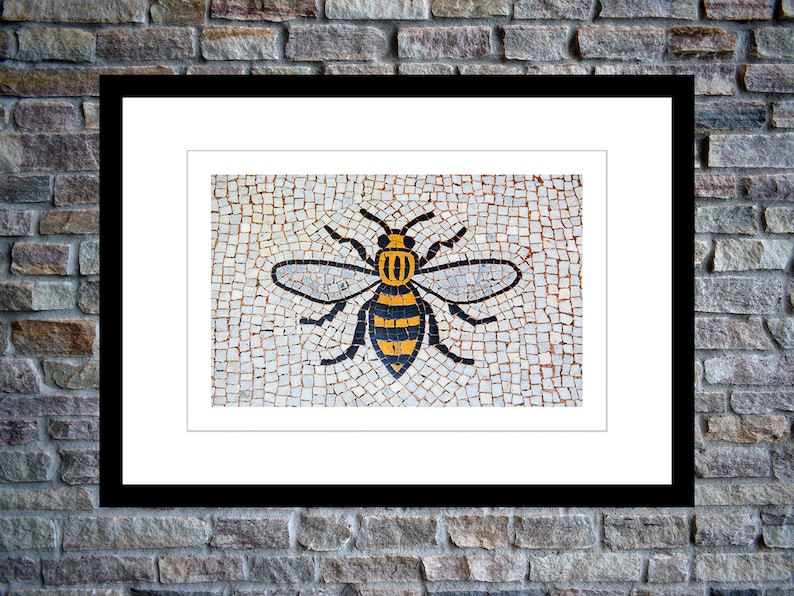 Manchester Bee Worker Bee Mosaic Tiles Fine Art Photo Print Town Hall Manchester A3A4 mounted print