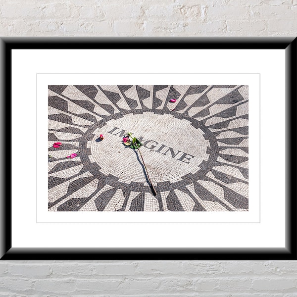 John Lennon / Imagine / mosaic / Strawberry Fields / Central Park / New York / abstract / fine art / wall art / (A3/A4 mounted print)