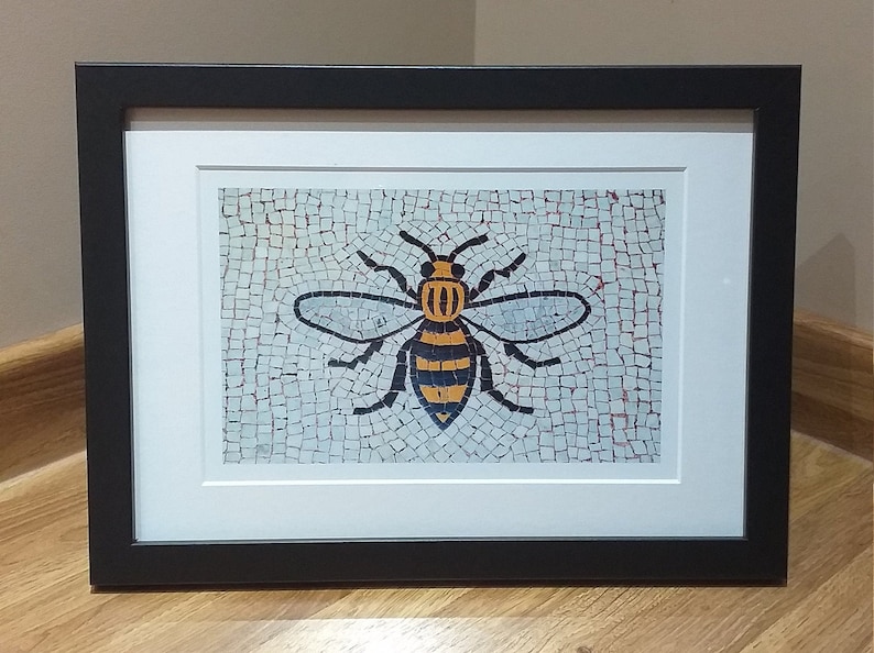 Manchester Bee Worker Bee Mosaic Tiles Fine Art Photo Print Town Hall Manchester A3A4 mounted print