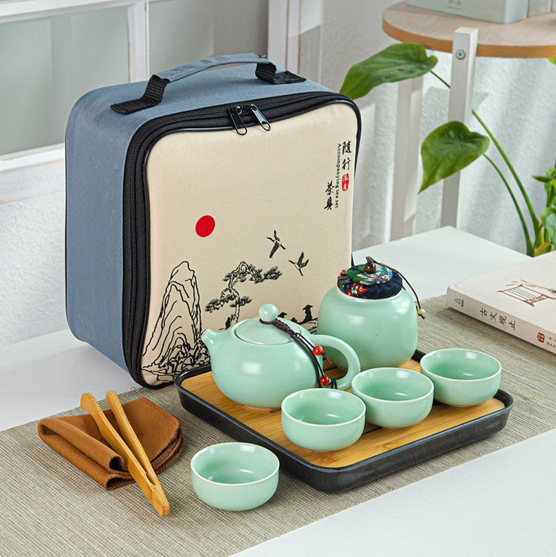 Travel tea set purple sand teapot and cup ceramic tea set Etsy