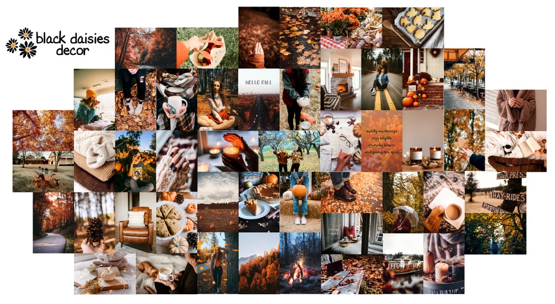 Fall/Autumn Aesthetic Wall Collage Kit 50pcs 6x4 Digital | Etsy
