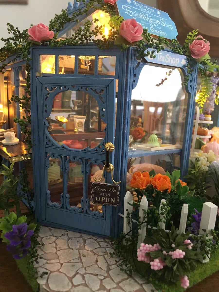 DIY Miniature Dollhouse Kit Rose Garden Handmade Birthday Gift Etsy