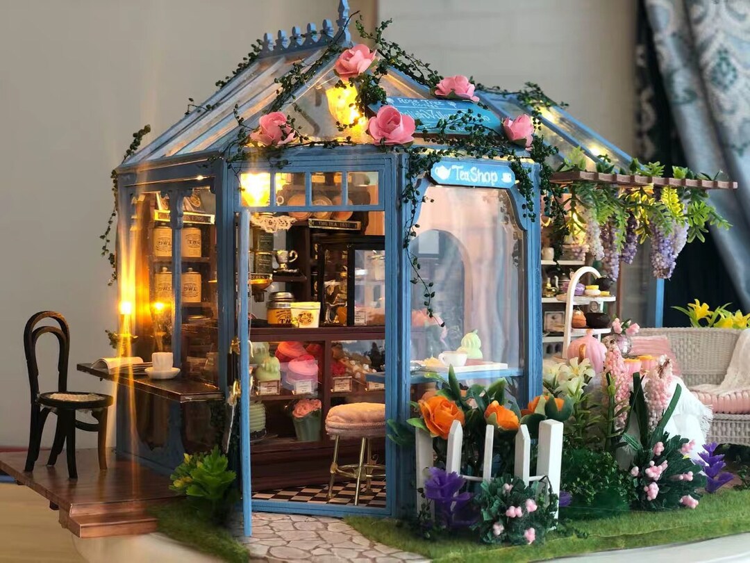 DIY Miniature Dollhouse Kit Rose Garden Handmade Birthday Gift Etsy