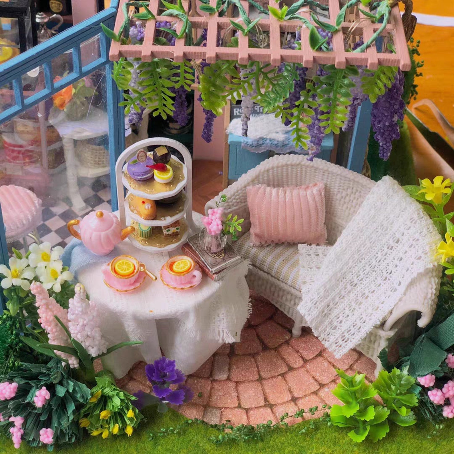 DIY Miniature Dollhouse Kit Rose Garden Handmade Birthday Gift Etsy