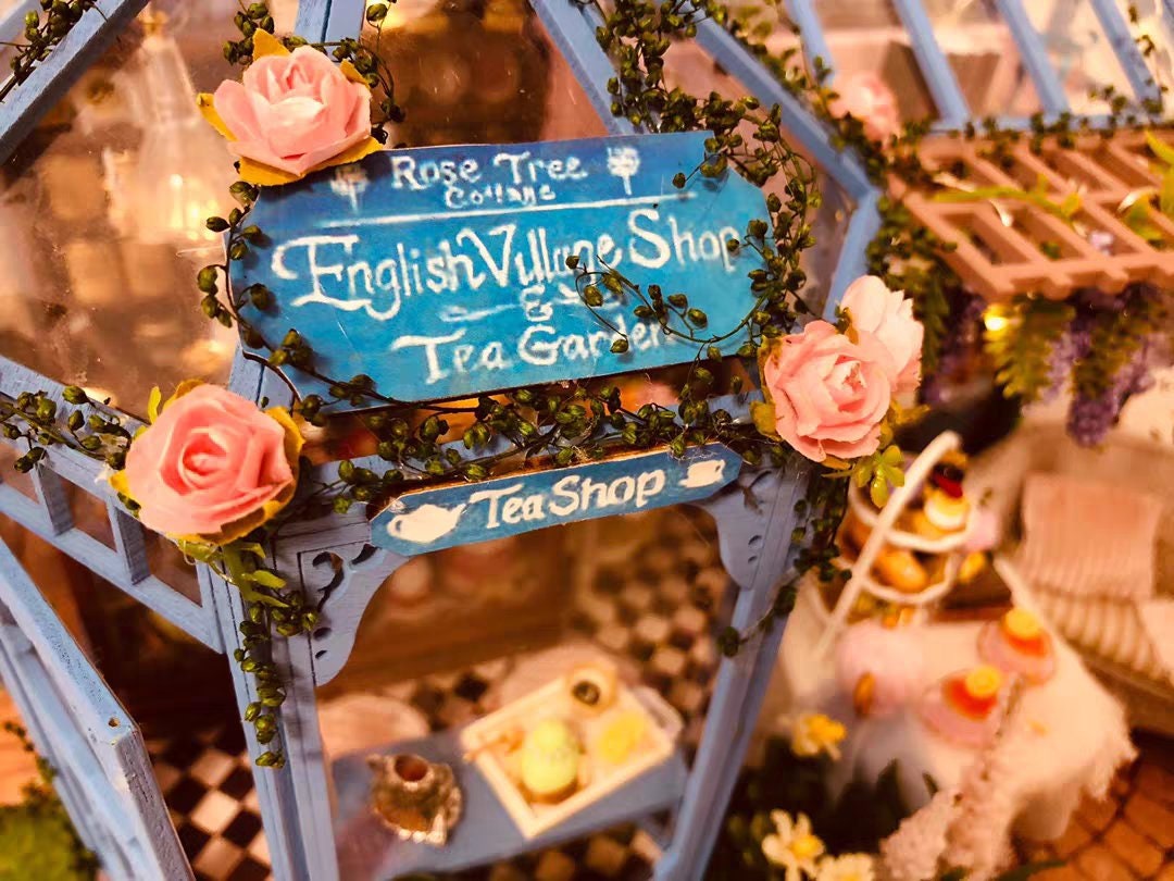 DIY Miniature Dollhouse Kit Rose Garden Handmade Birthday Gift Etsy