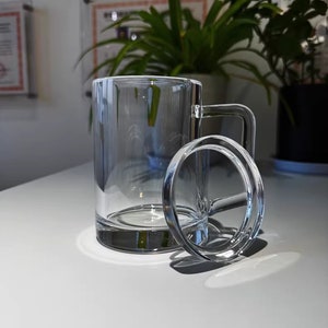 Crystal Glassware Straight Tea Cup with Lid | Clear Quartz Cup |  Gifts