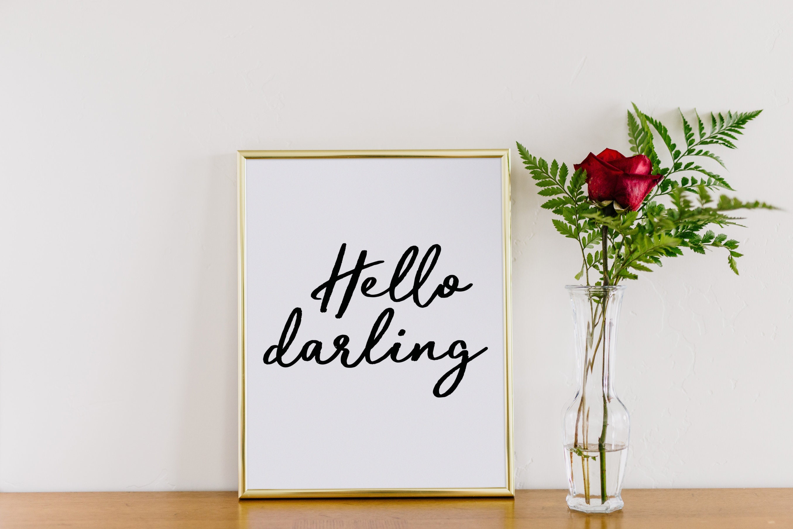Hello Darling Wall Art Printable Modern Home Decor Office Etsy