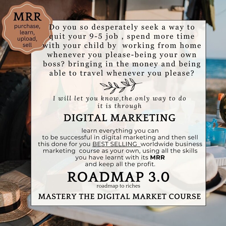 COMMERCIAL USE ROADMAP 3.0 course master an online business. mrr/plr image 4