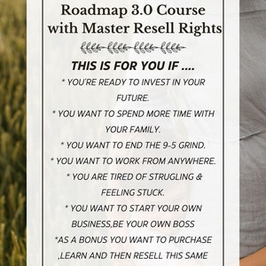 COMMERCIAL USE ROADMAP 3.0 course master an online business. mrr/plr image 7