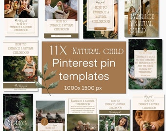 Aesthetic PLR natural pin TEMPLATES , mom blogger