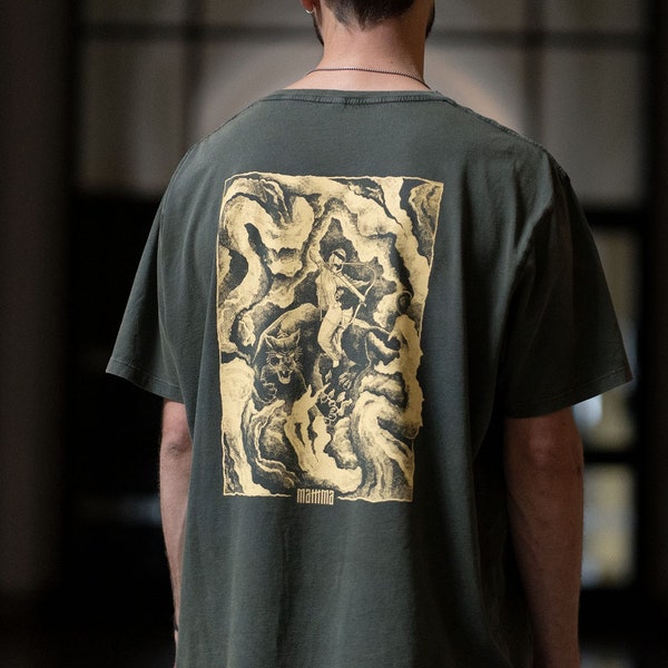 T-shirt "Panther" BIO & FAIR, Surrealismus Kunst Malerei Schütze Wolken Illustration Escher Radierung Schlangen künstlerisch Panther Pfeil