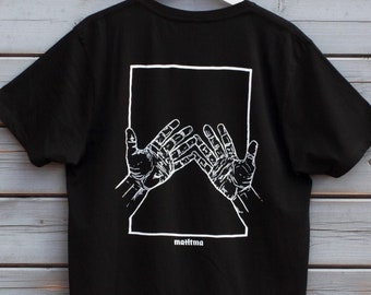 Climbing Bouldering "hands" T-shirt, ORGANIC & FAIR, parkour art illustration drawing geometrical artsy artistic