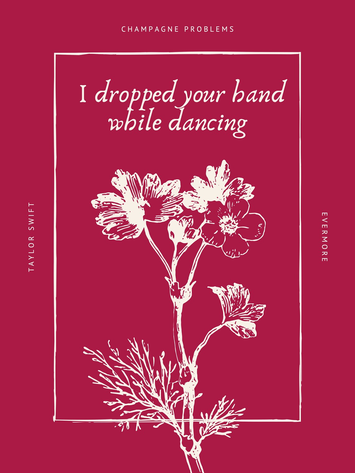 Taylor Swift champagne problems lyric poster Etsy