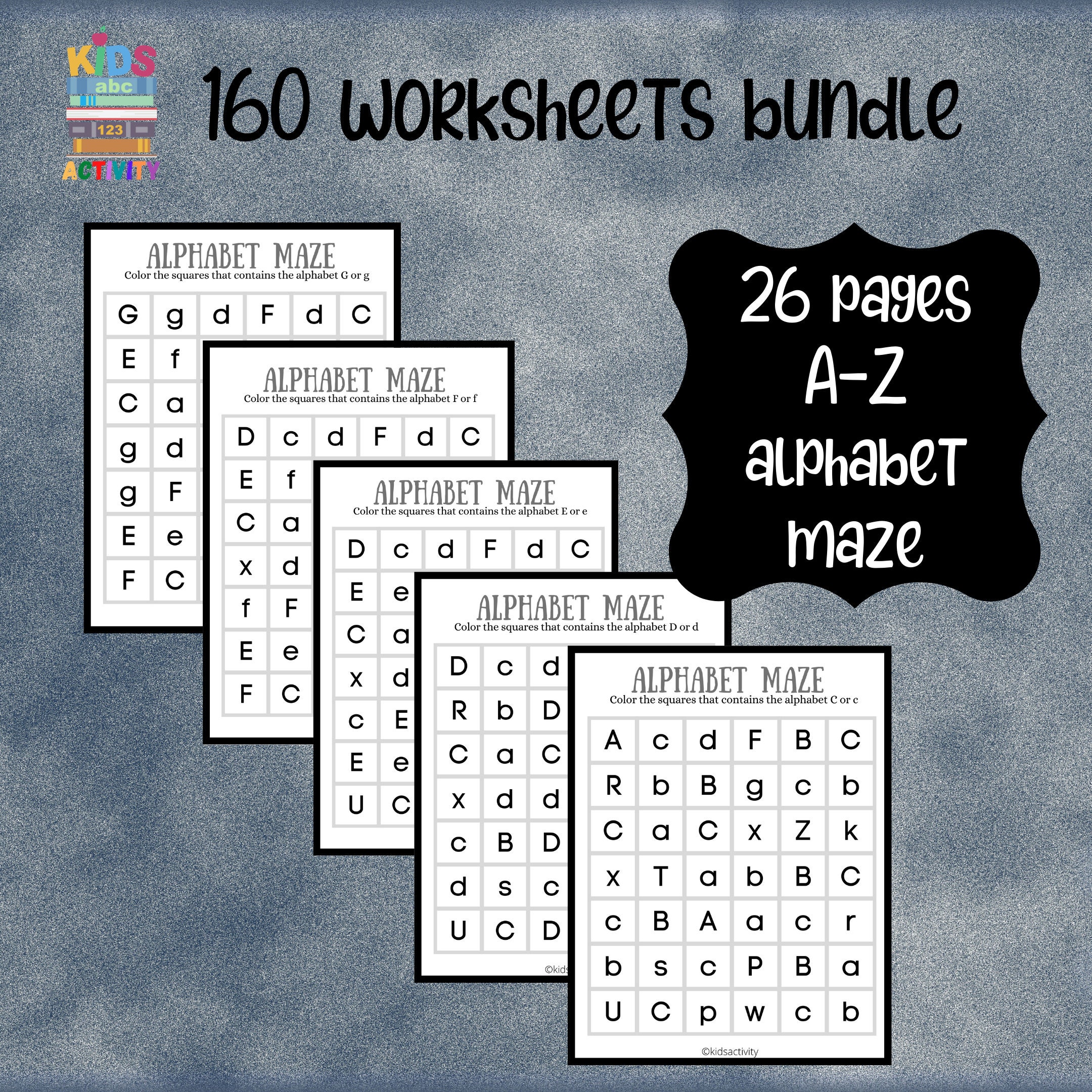 alphabet worksheet downloads preschool worksheet bundle etsy