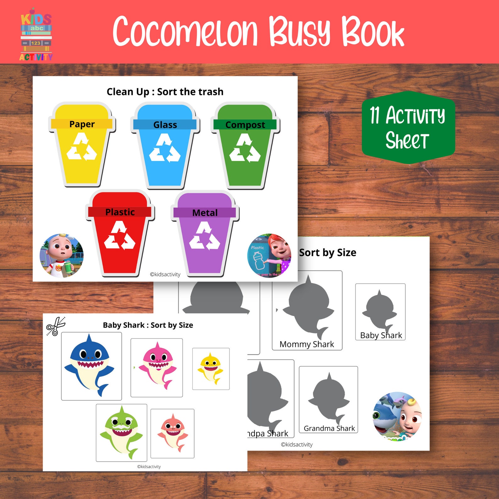 cocomelon activity sheets busy book printable preschool etsy