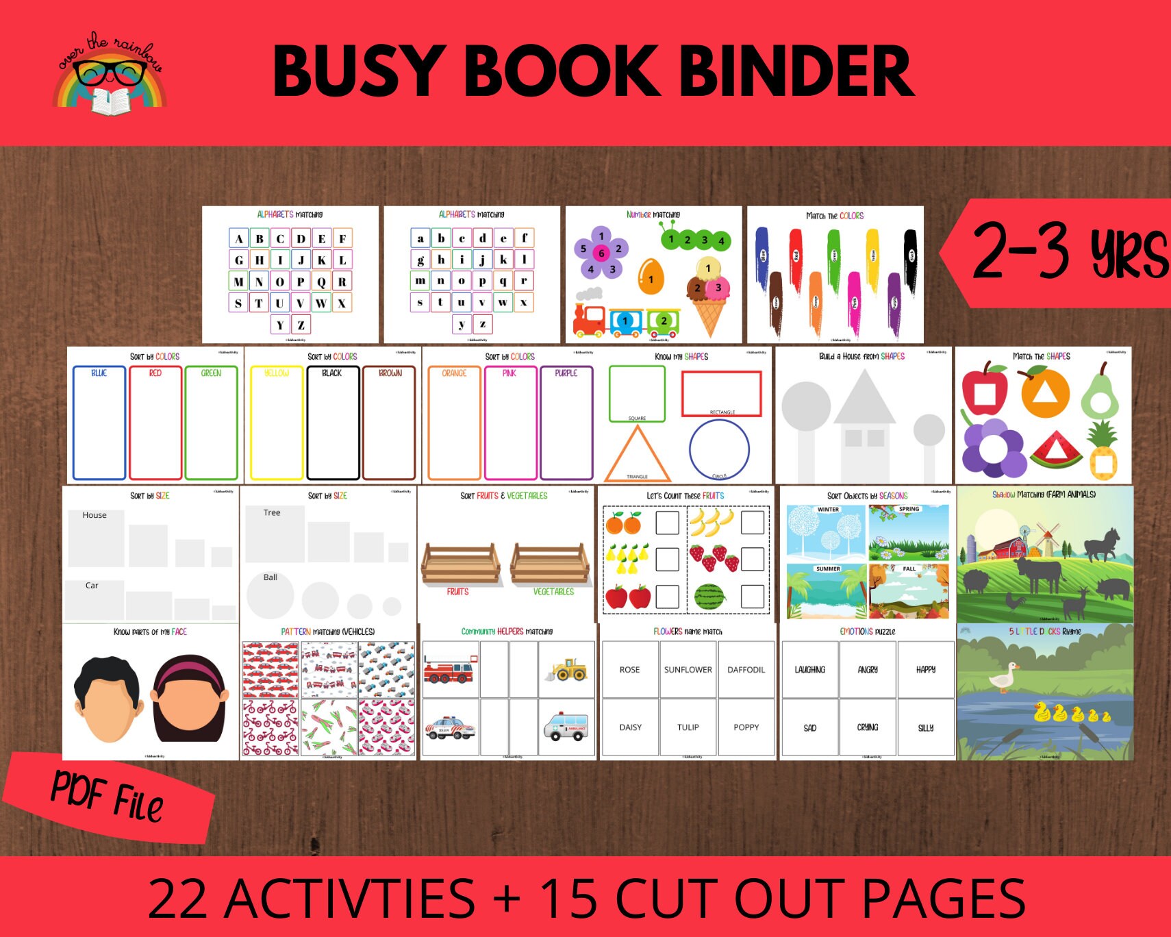 busy book printable for toddler learning activities for 3 etsy