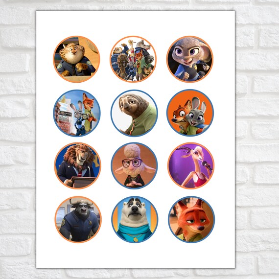 zootopia cake topper zootopia stickers digital download cake etsy australia
