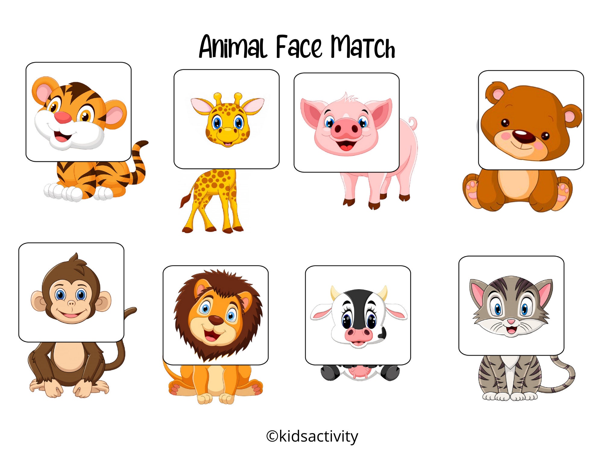 Animal puzzle Busy book printable preschool printable | Etsy